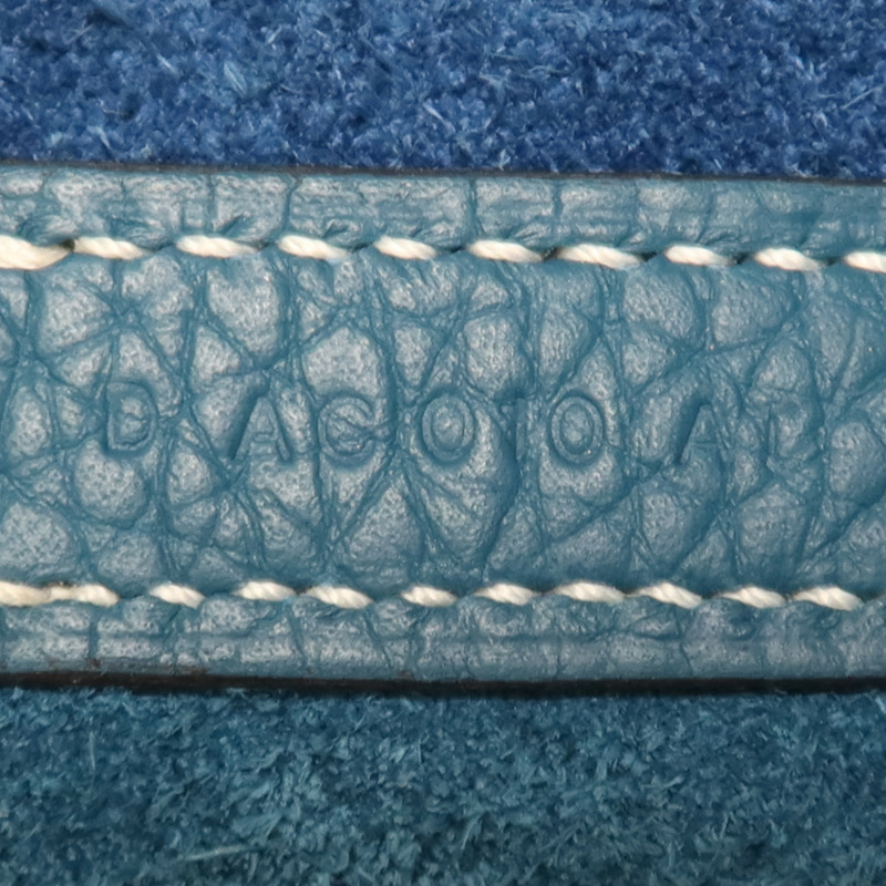 HERMES Clemence皮革Picotin MM銀扣手挽袋Deep Blue/Vert Bosphore-11