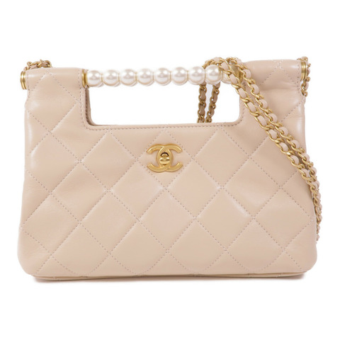CHANEL 牛皮皮革Chain Shoulder金扣鏈帶肩背袋