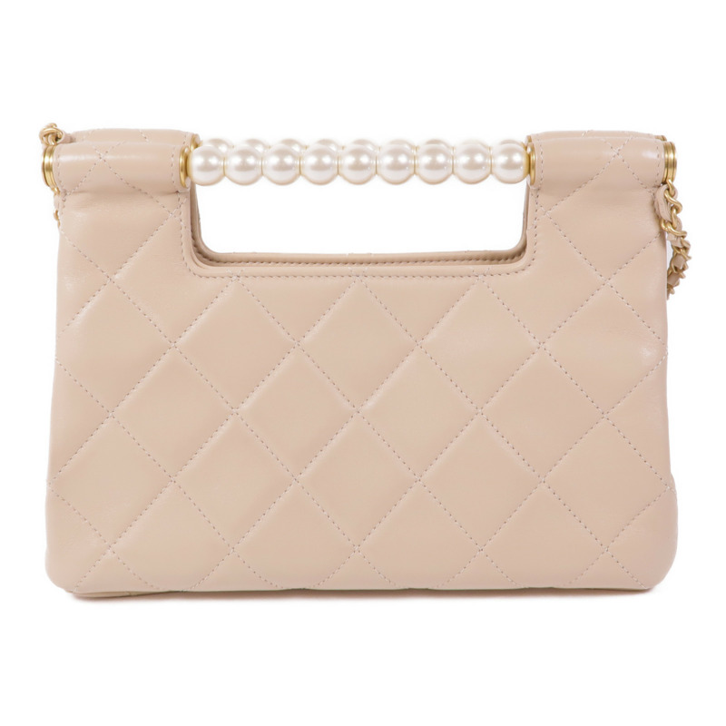 CHANEL 牛皮皮革Chain Shoulder金扣鏈帶肩背袋-1