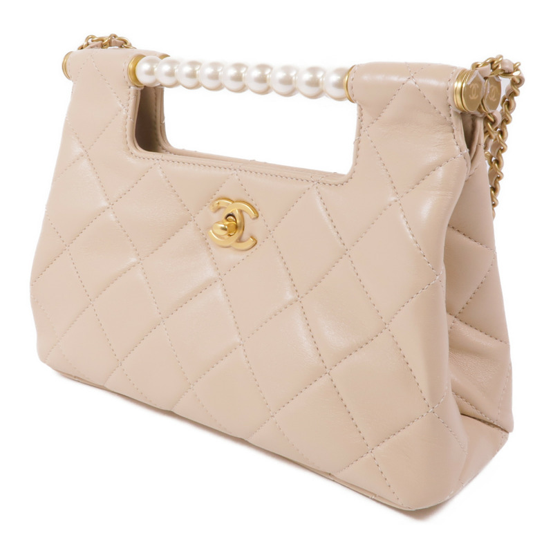 CHANEL 牛皮皮革Chain Shoulder金扣鏈帶肩背袋-2