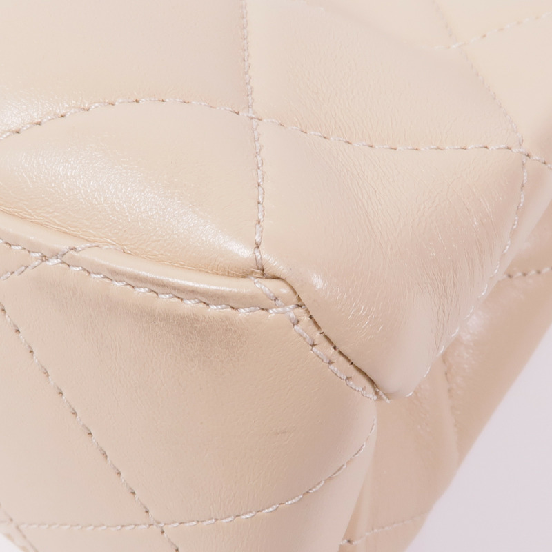 CHANEL 牛皮皮革Chain Shoulder金扣鏈帶肩背袋-5