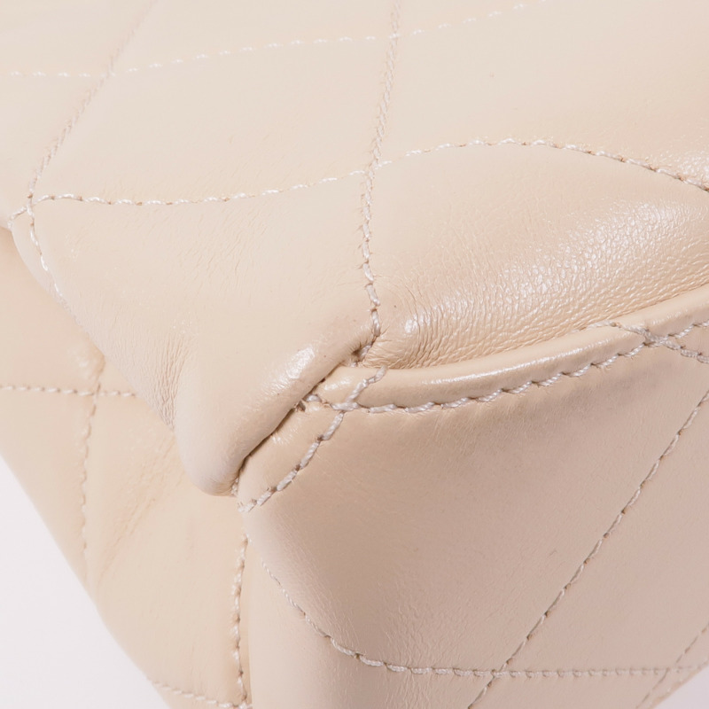 CHANEL 牛皮皮革Chain Shoulder金扣鏈帶肩背袋-8