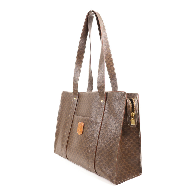 CELINE 塗層帆布Vintage Tote Bag金扣肩背袋-2