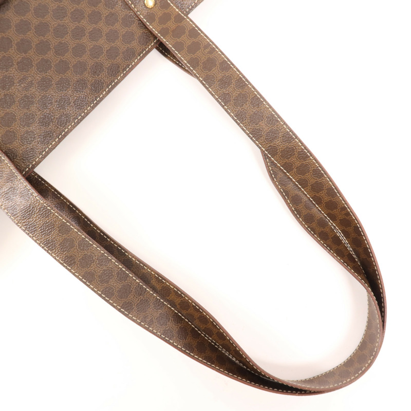CELINE 塗層帆布Vintage Tote Bag金扣肩背袋-4