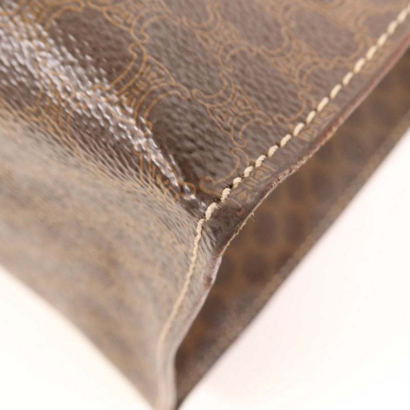 CELINE 塗層帆布Vintage Tote Bag金扣肩背袋-5