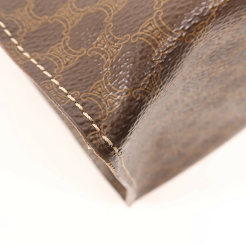 CELINE 塗層帆布Vintage Tote Bag金扣肩背袋-8