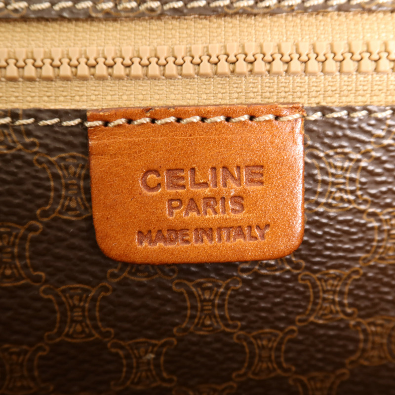 CELINE 塗層帆布Vintage Tote Bag金扣肩背袋-10