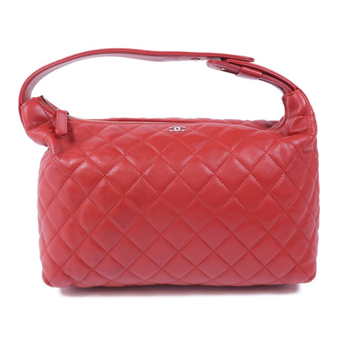 CHANEL 羊皮皮革Handbag銀扣手挽袋