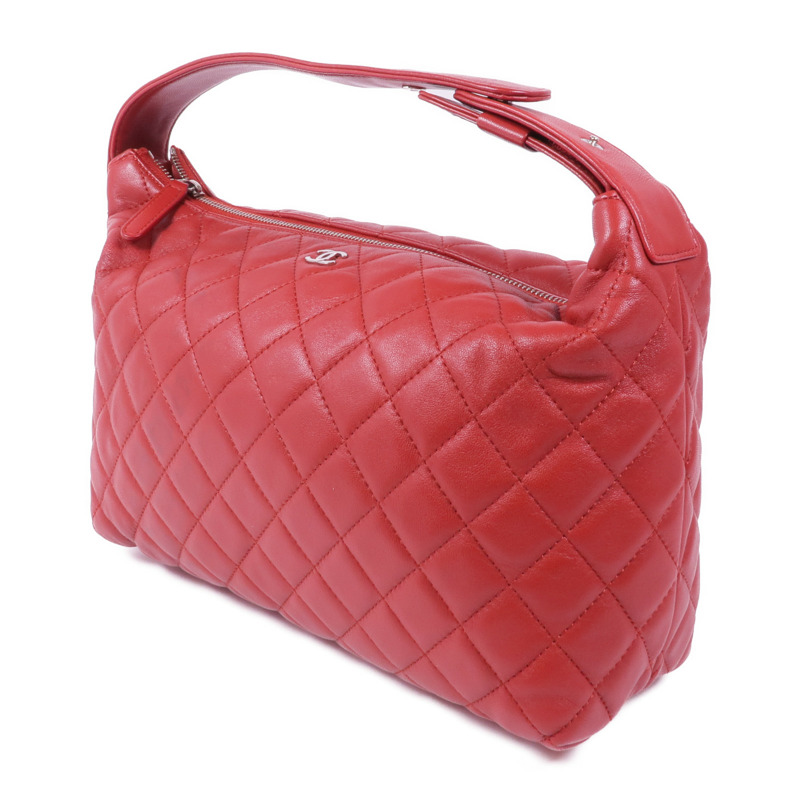 CHANEL 羊皮皮革Handbag銀扣手挽袋-2