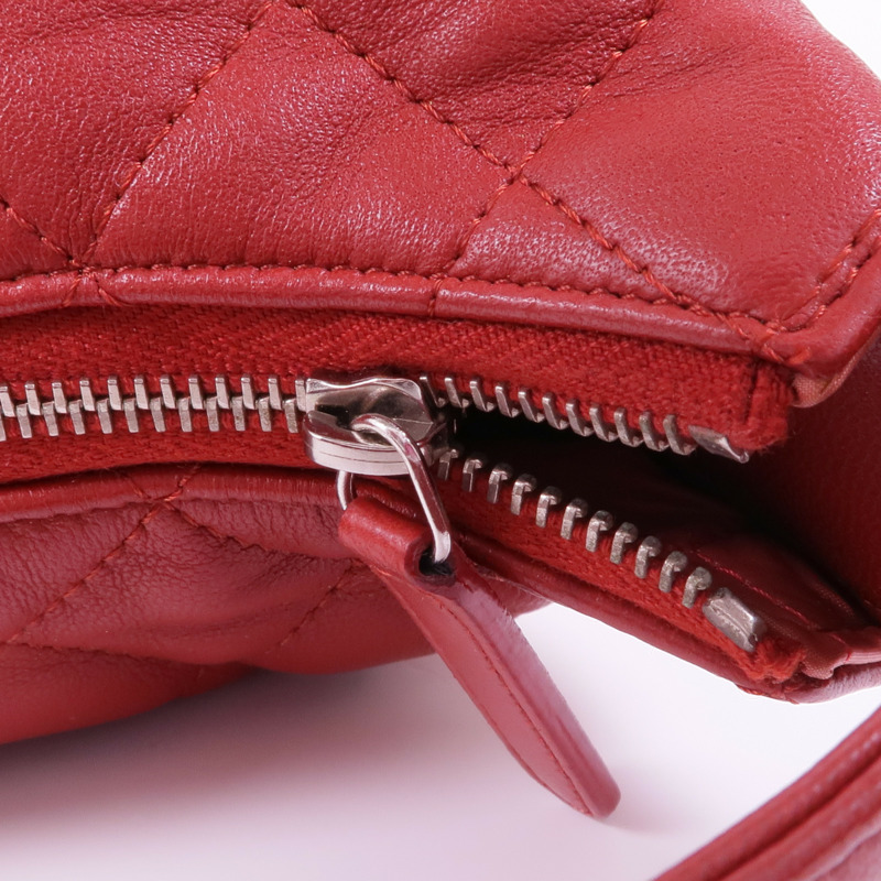 CHANEL 羊皮皮革Handbag銀扣手挽袋-9