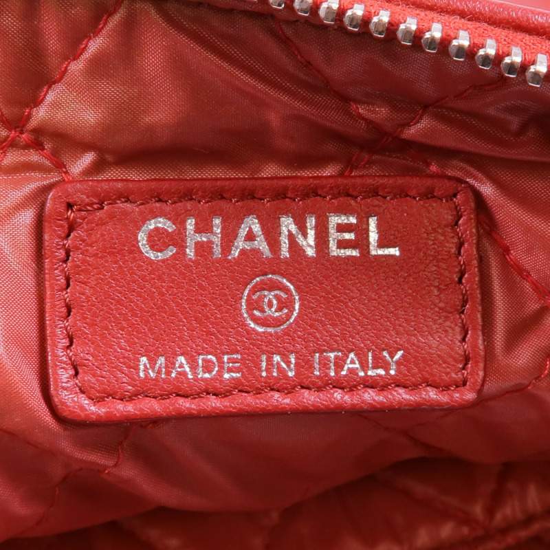 CHANEL 羊皮皮革Handbag銀扣手挽袋-12