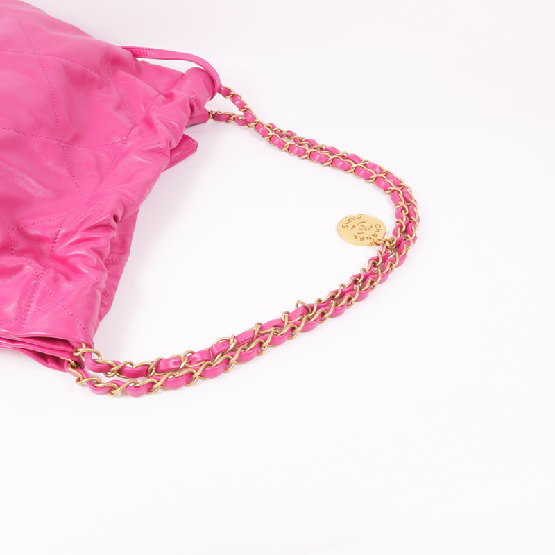 CHANEL 牛皮皮革Chanel 22 Small金扣鏈帶肩背袋-4