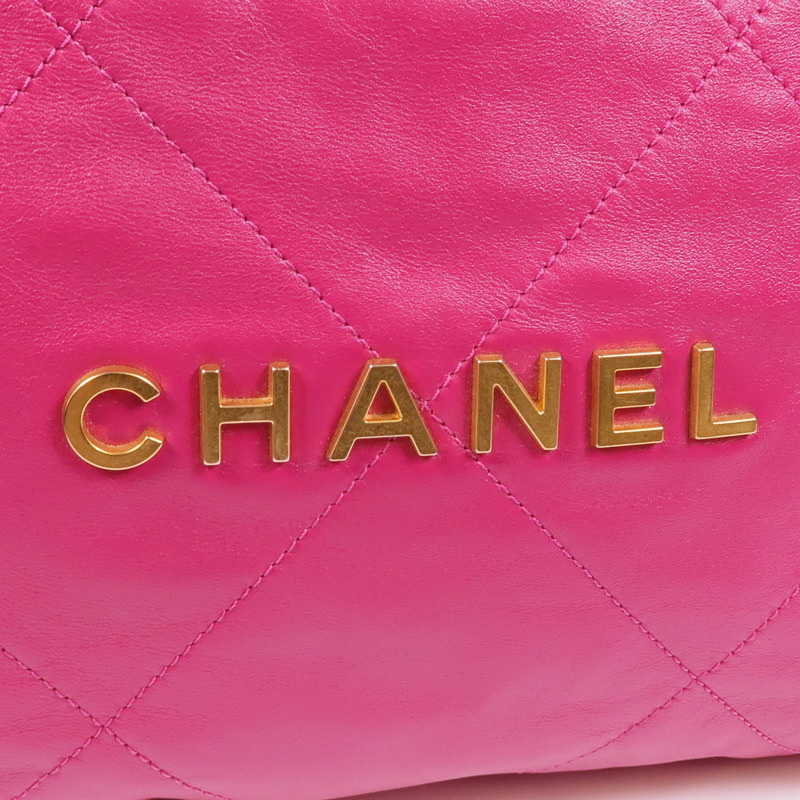 CHANEL 牛皮皮革Chanel 22 Small金扣鏈帶肩背袋-9