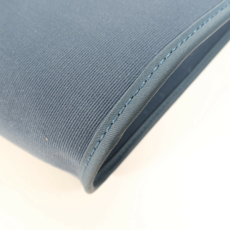 HERMES 帆布Cabag 32銀扣手挽肩背兩用袋Bleu Tempete-5