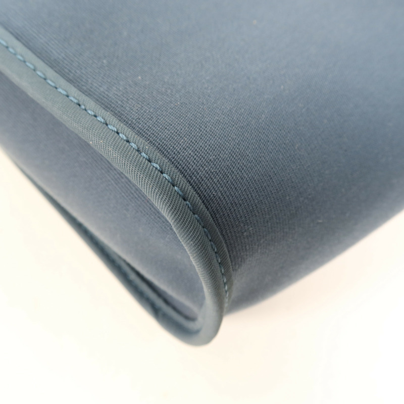 HERMES 帆布Cabag 32銀扣手挽肩背兩用袋Bleu Tempete-6