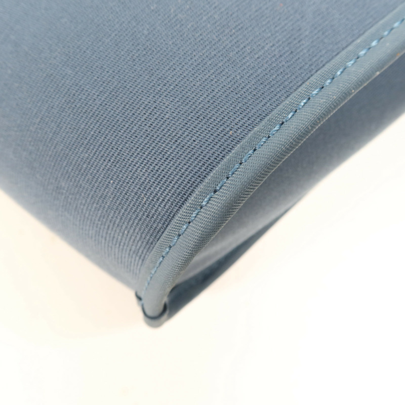 HERMES 帆布Cabag 32銀扣手挽肩背兩用袋Bleu Tempete-7