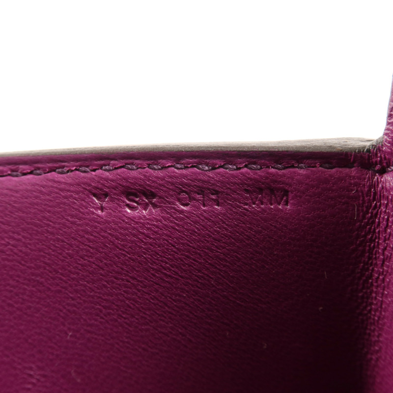 HERMES Chevre皮革Cinhetic Box銀扣手挽肩背兩用袋Anemone-11