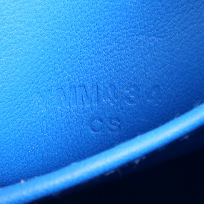 HERMES Clemence皮革Mini Lindy金扣手挽肩背兩用袋Bleu France-12