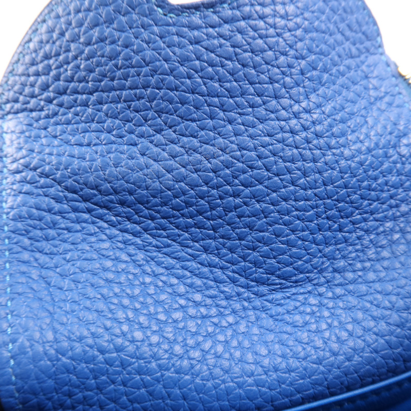 HERMES Clemence皮革Mini Lindy金扣手挽肩背兩用袋Bleu France-13