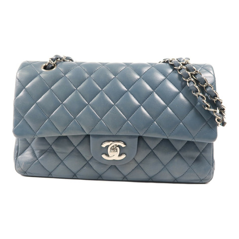 CHANEL 羊皮皮革Classic 25銀扣鏈帶肩背袋