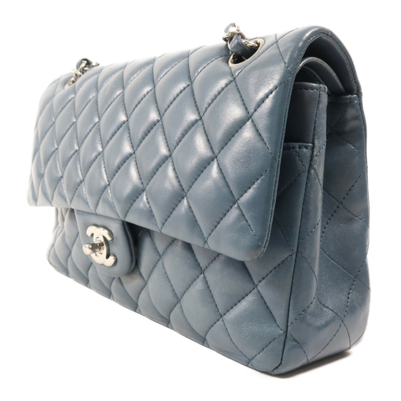 CHANEL 羊皮皮革Classic 25銀扣鏈帶肩背袋-2