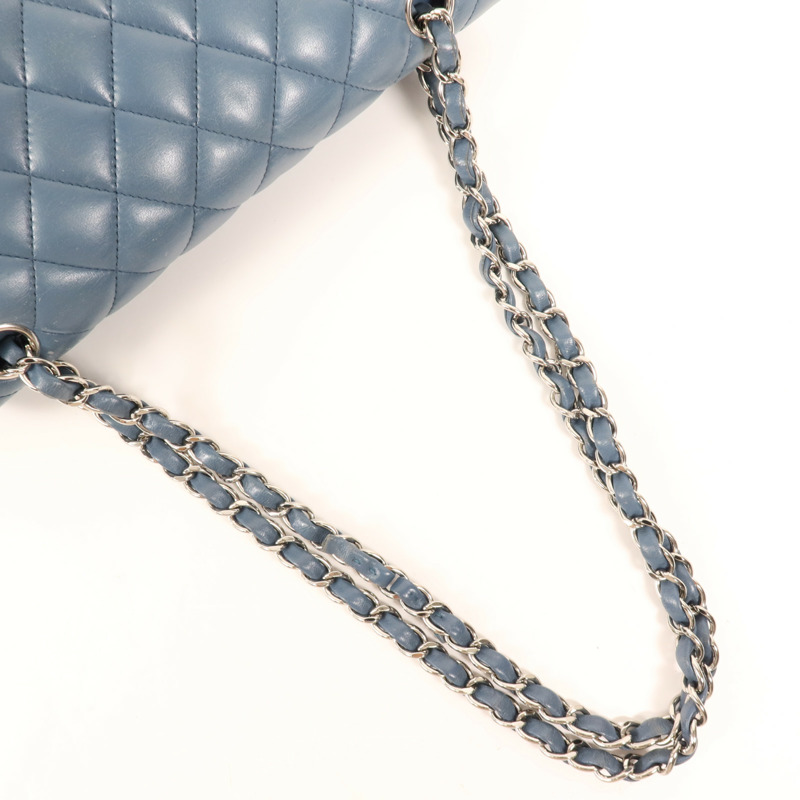 CHANEL 羊皮皮革Classic 25銀扣鏈帶肩背袋-4