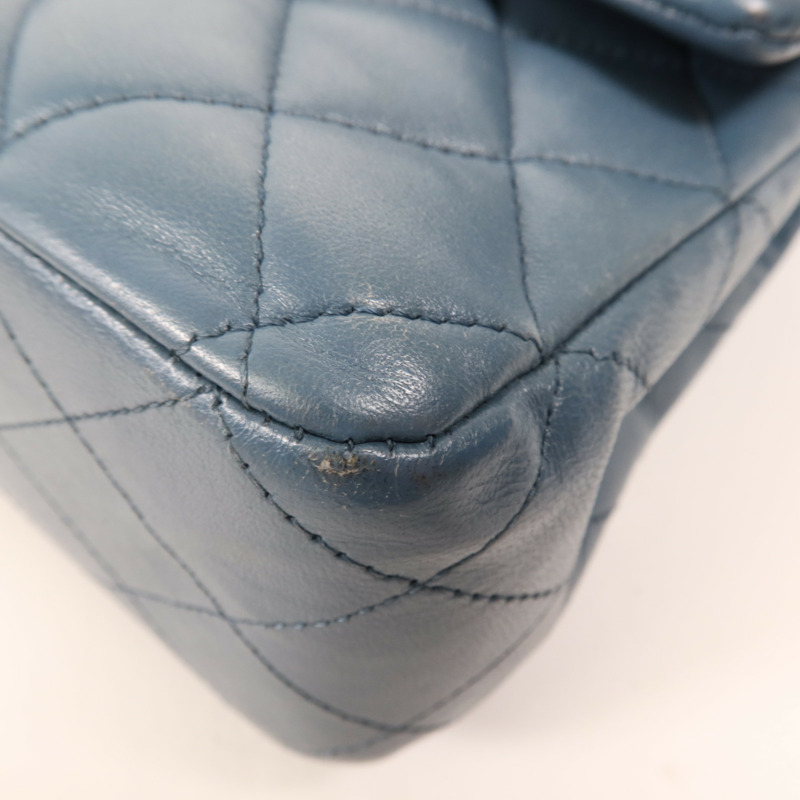 CHANEL 羊皮皮革Classic 25銀扣鏈帶肩背袋-5