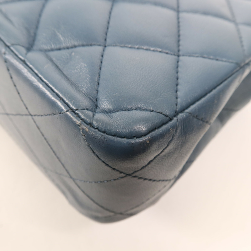 CHANEL 羊皮皮革Classic 25銀扣鏈帶肩背袋-7