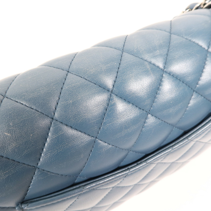 CHANEL 羊皮皮革Classic 25銀扣鏈帶肩背袋-13