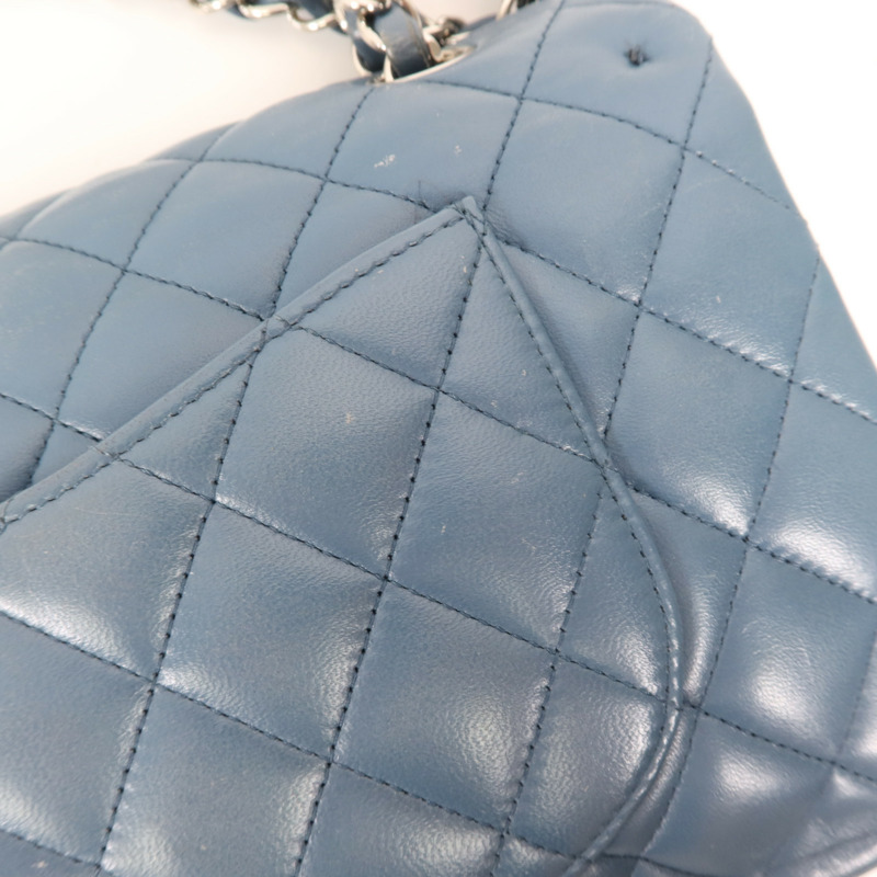 CHANEL 羊皮皮革Classic 25銀扣鏈帶肩背袋-16
