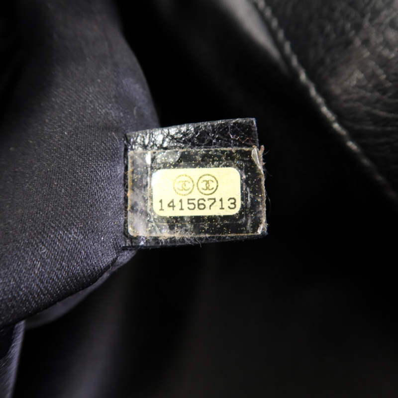 CHANEL 牛皮皮革Tote Bag銀扣肩背袋-7