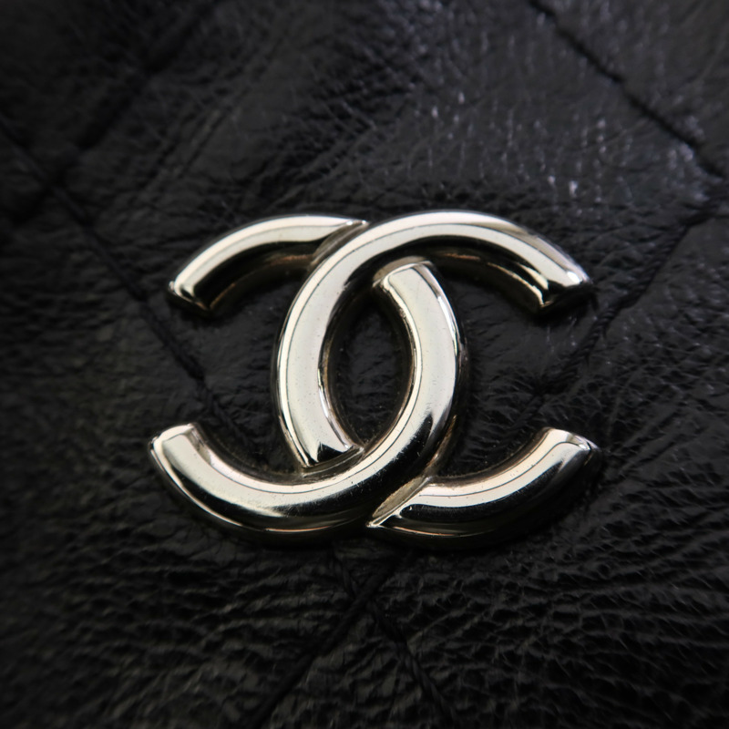 CHANEL 牛皮皮革Tote Bag銀扣肩背袋-10