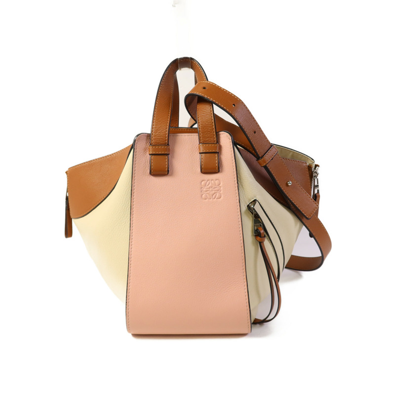 LOEWE 牛皮皮革Hammock Small Bag銀扣手挽肩背兩用袋-0