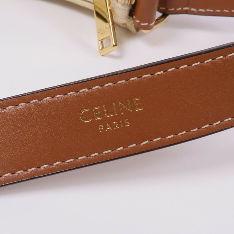 CELINE 塗層帆布Ava金扣手挽袋-15