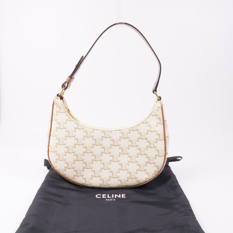 CELINE 塗層帆布Ava金扣手挽袋-17
