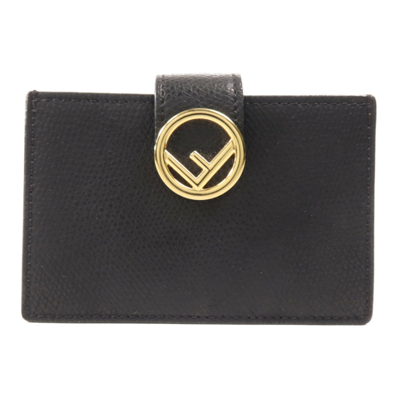FENDI 牛皮皮革Flat F金扣卡片套-0