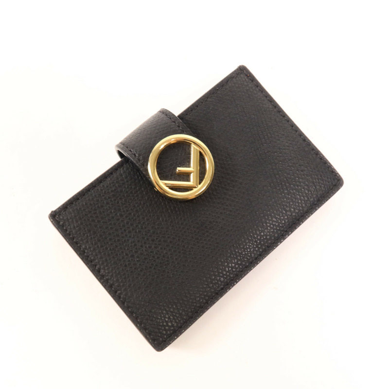 FENDI 牛皮皮革Flat F金扣卡片套-2