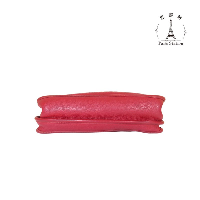 【巴黎站二手名牌專賣店】＊現貨＊HERMES 愛馬仕 真品＊🄽刻 Evelyne 29紅色小牛皮銀釦鏤空洞H LOGO肩背斜背包-2