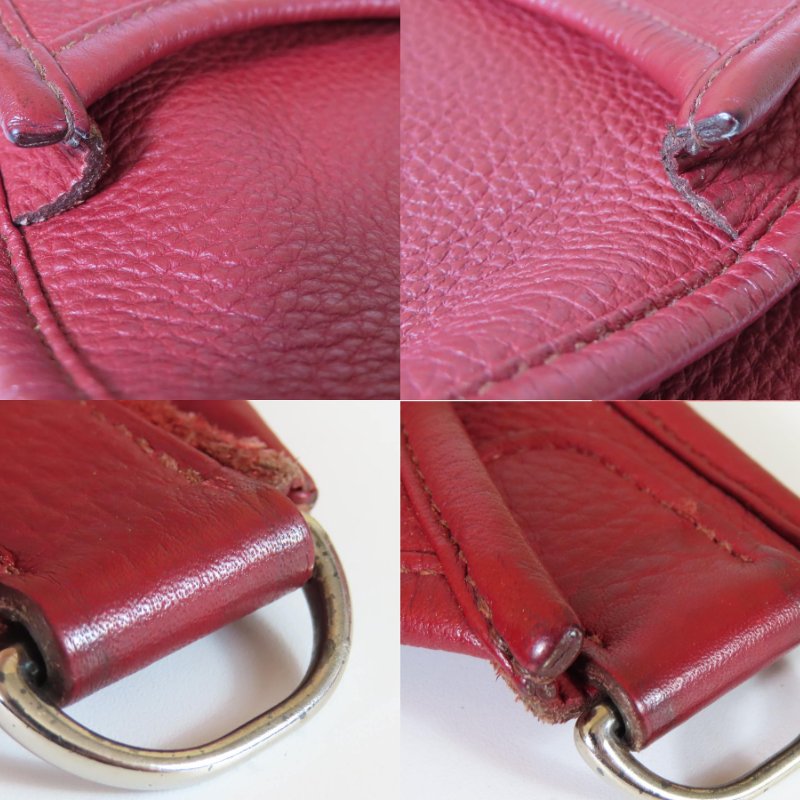 【巴黎站二手名牌專賣店】*現貨*HERMES 愛馬仕 真品*🄽刻 Evelyne 29紅色小牛皮銀釦鏤空洞H LOGO肩背斜背包-5