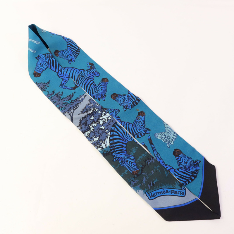 HERMES 絲質Twilly絲巾-4