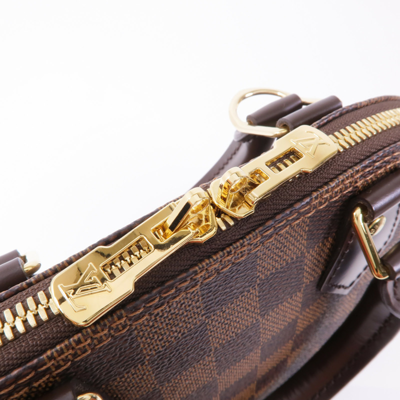 LOUIS VUITTON Damier Alma BB金扣手挽肩背兩用袋棕色-5