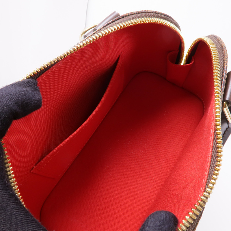 LOUIS VUITTON Damier Alma BB金扣手挽肩背兩用袋棕色-7