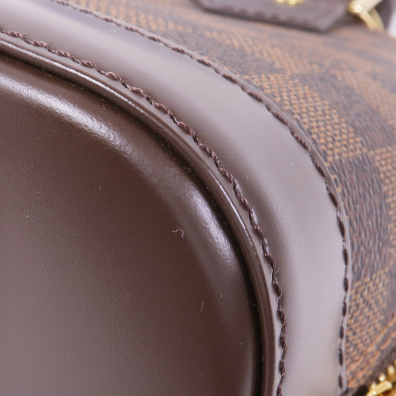 LOUIS VUITTON Damier Alma BB金扣手挽肩背兩用袋棕色-9