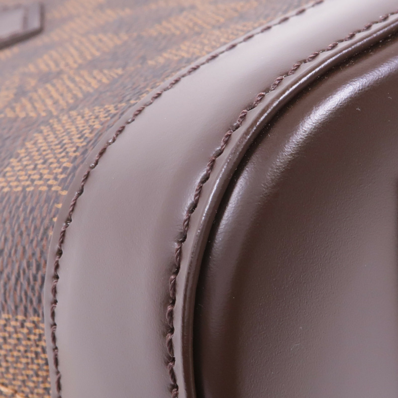LOUIS VUITTON Damier Alma BB金扣手挽肩背兩用袋棕色-12