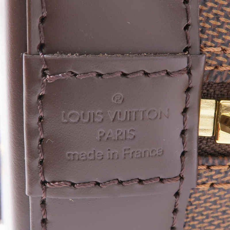 LOUIS VUITTON Damier Alma BB金扣手挽肩背兩用袋棕色-13