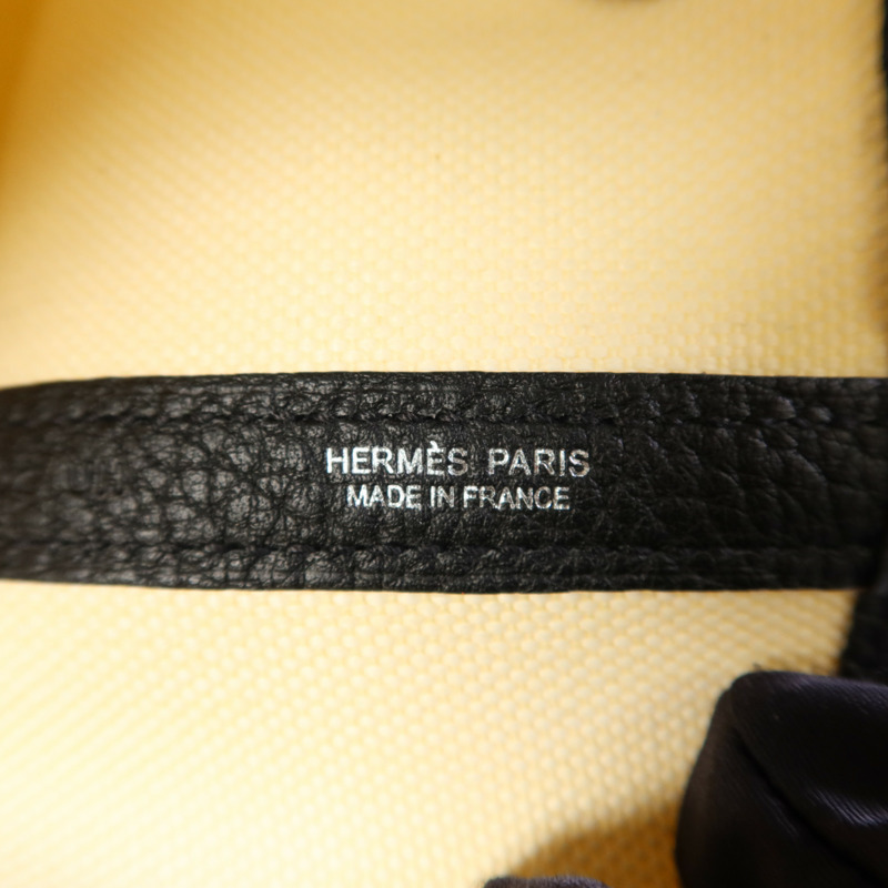 HERMES 帆布Garden Party PM銀扣手挽袋-5