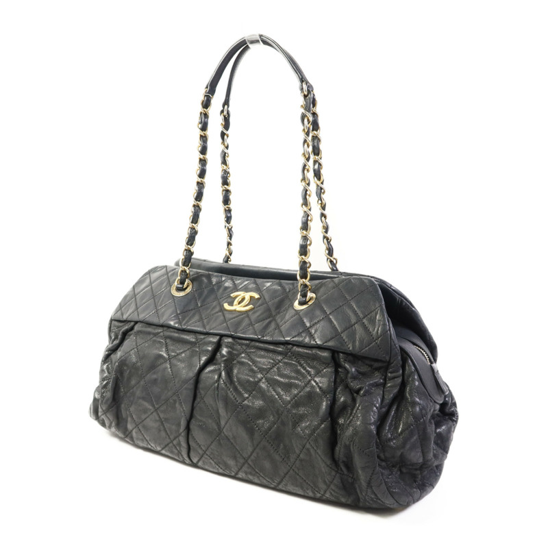 CHANEL 牛皮皮革Chain Shoulder Bag金扣鏈帶肩背袋-2