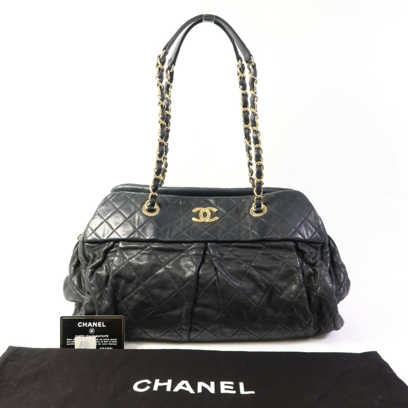 CHANEL 牛皮皮革Chain Shoulder Bag金扣鏈帶肩背袋-9