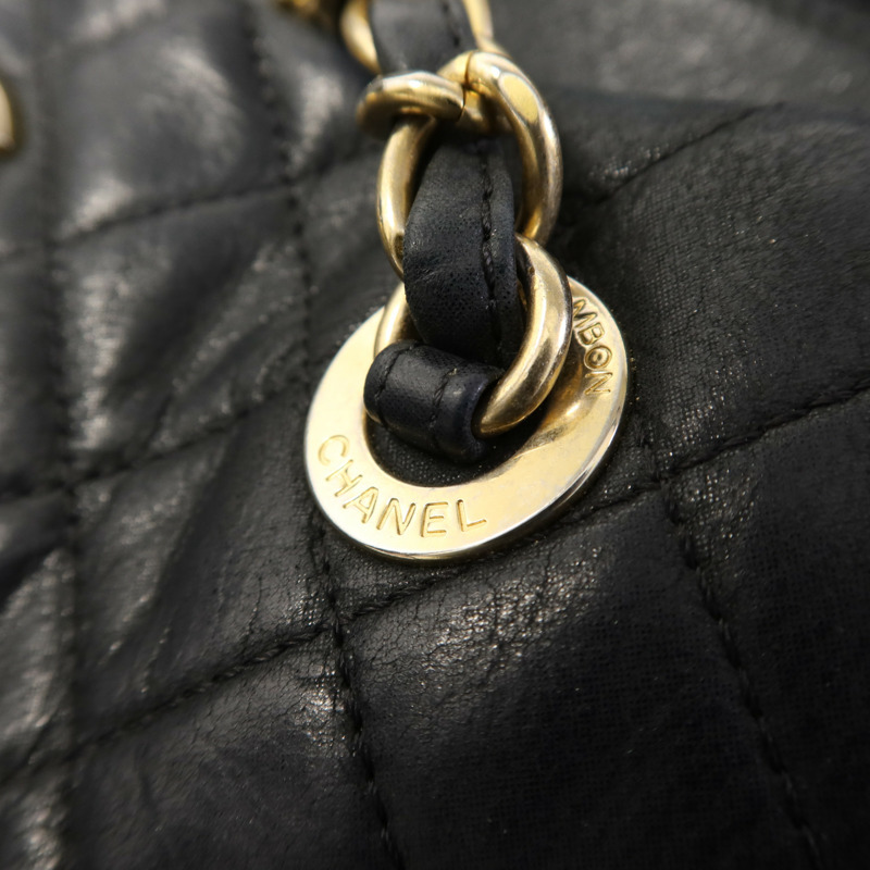 CHANEL 牛皮皮革Chain Shoulder Bag金扣鏈帶肩背袋-12