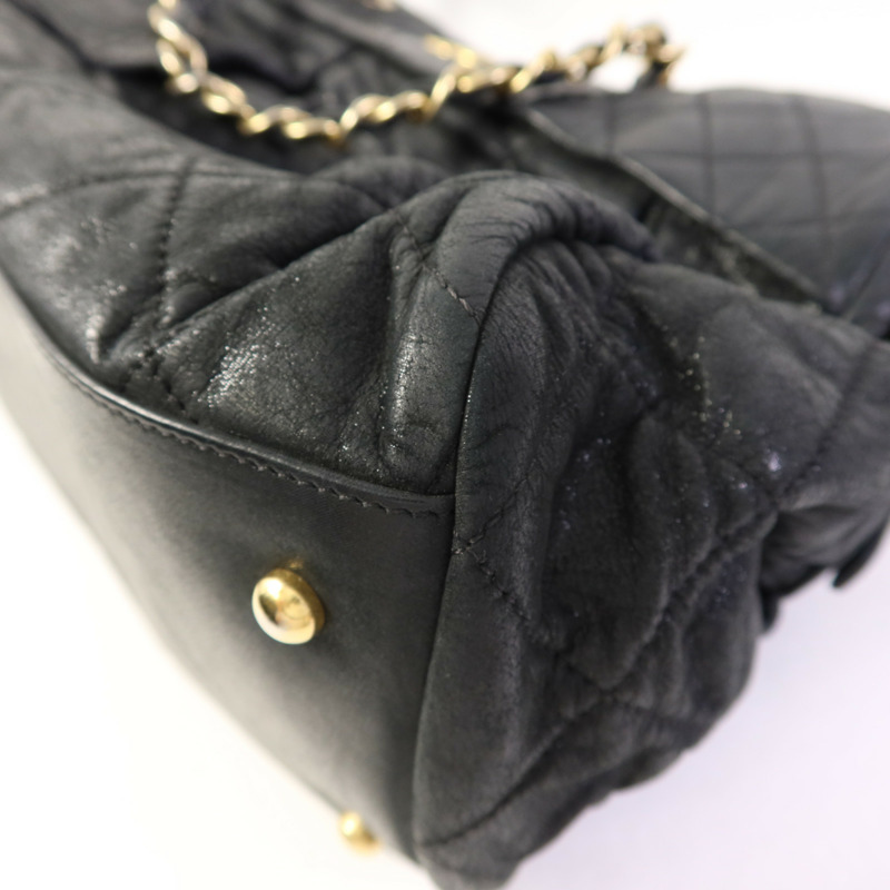 CHANEL 牛皮皮革Chain Shoulder Bag金扣鏈帶肩背袋-13